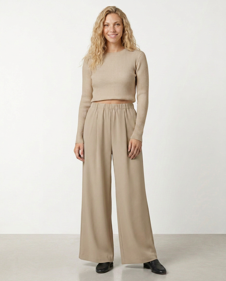Haley | High Waist Wide Leg Trousers