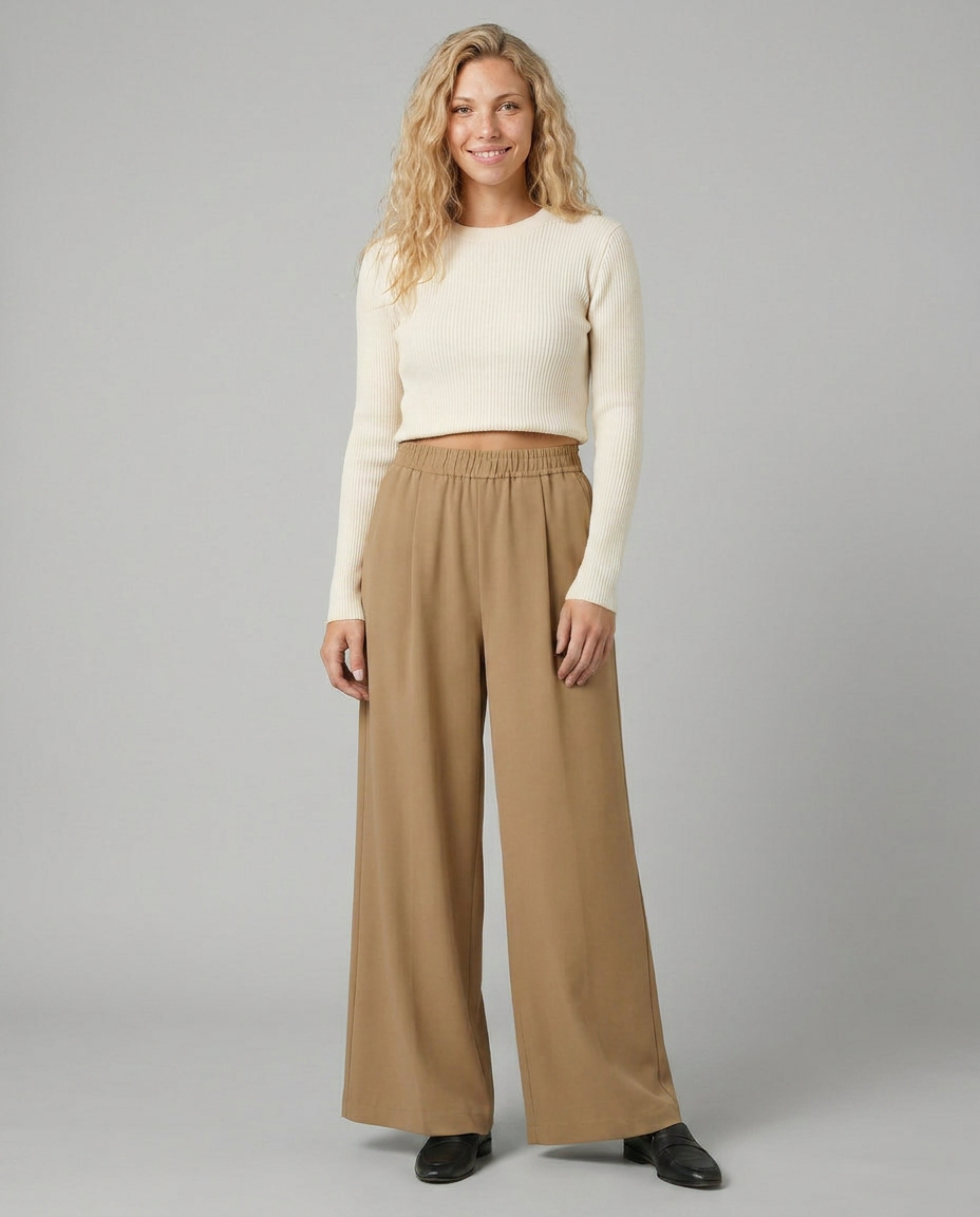 Haley | High Waist Wide Leg Trousers