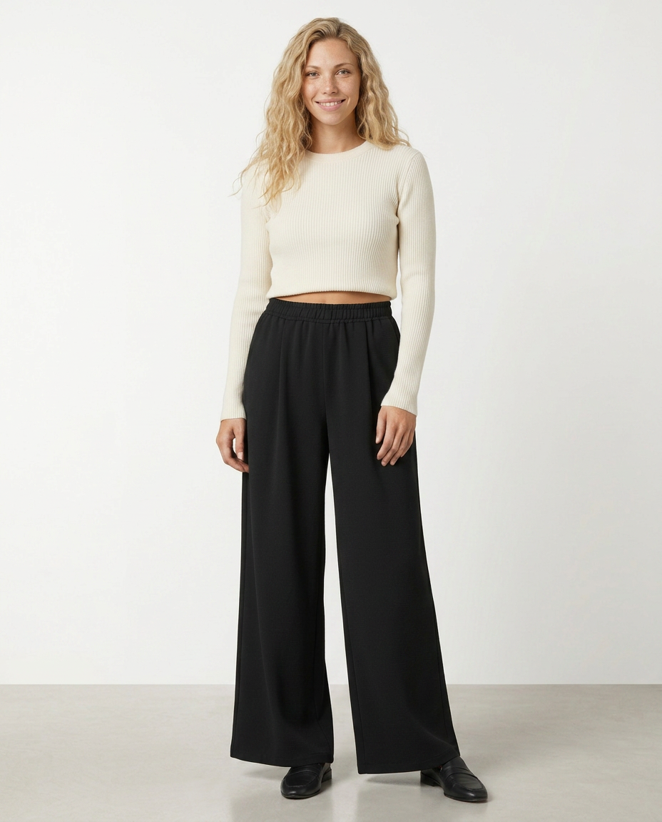 Haley | High Waist Wide Leg Trousers