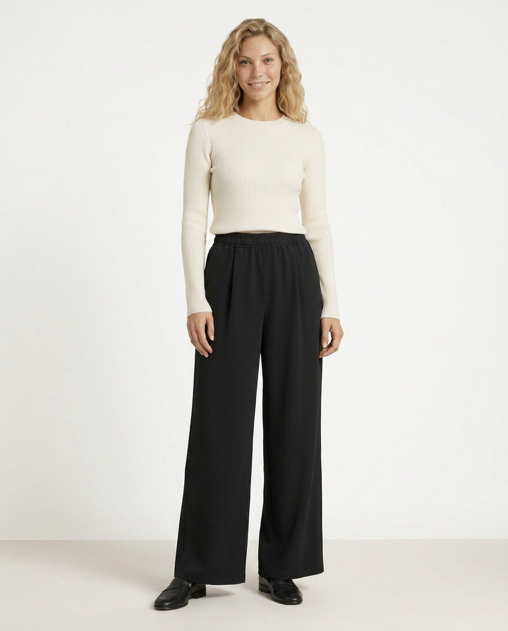 Haley | High Waist Wide Leg Trousers