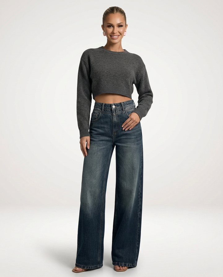 Adrian | Mid-Waist Wide-Leg Trousers