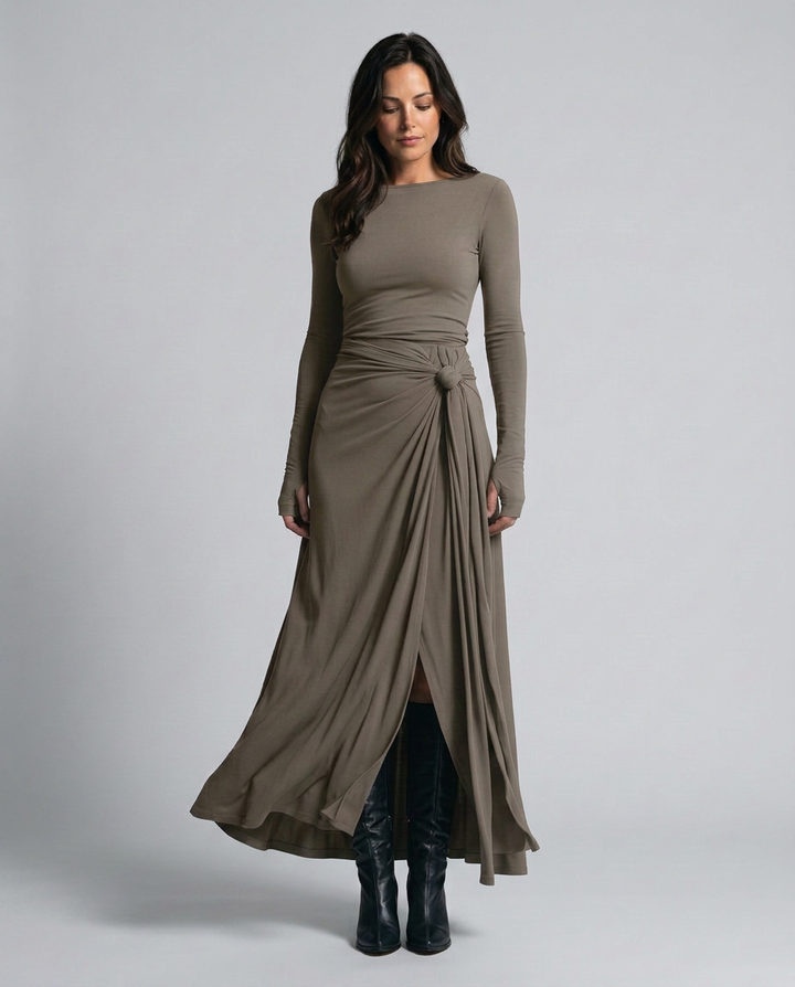 Melisa | Wrap Maxi Dress with Knotted Waist Detail