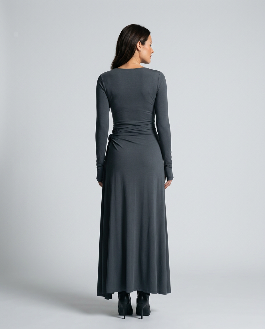 Melisa | Wrap Maxi Dress with Knotted Waist Detail