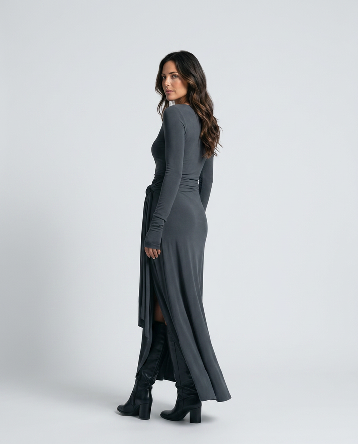 Melisa | Wrap Maxi Dress with Knotted Waist Detail
