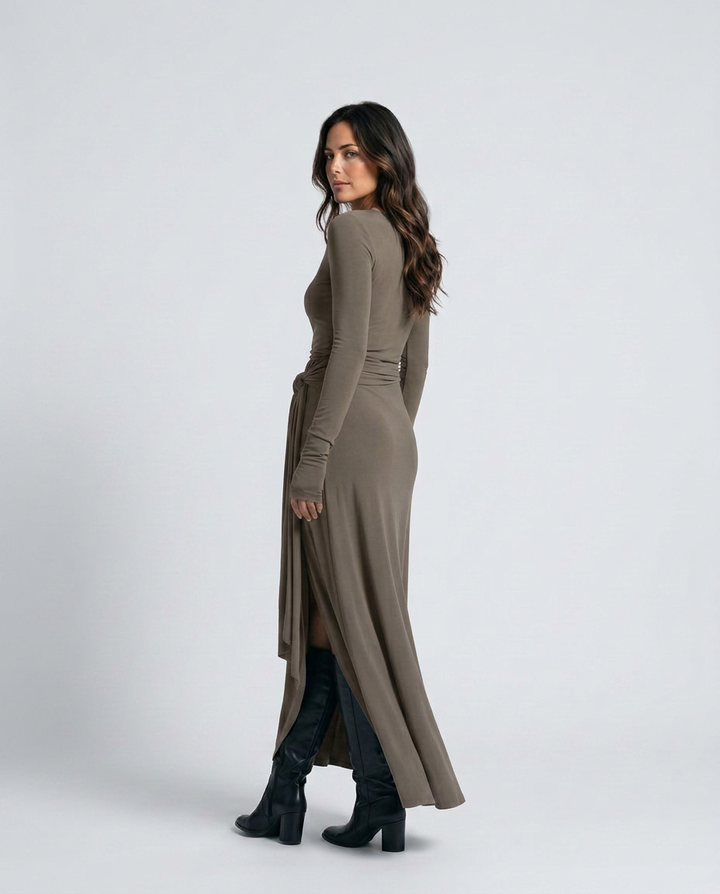 Melisa | Wrap Maxi Dress with Knotted Waist Detail