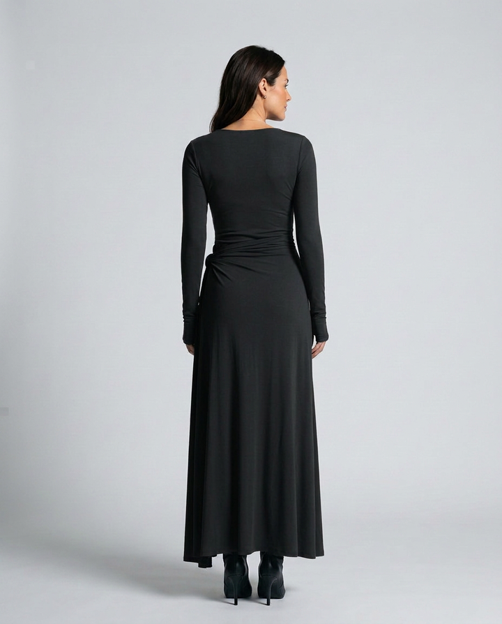 Melisa | Wrap Maxi Dress with Knotted Waist Detail