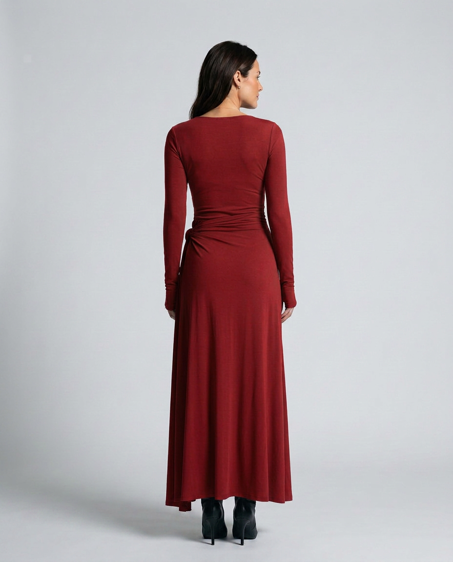 Melisa | Wrap Maxi Dress with Knotted Waist Detail