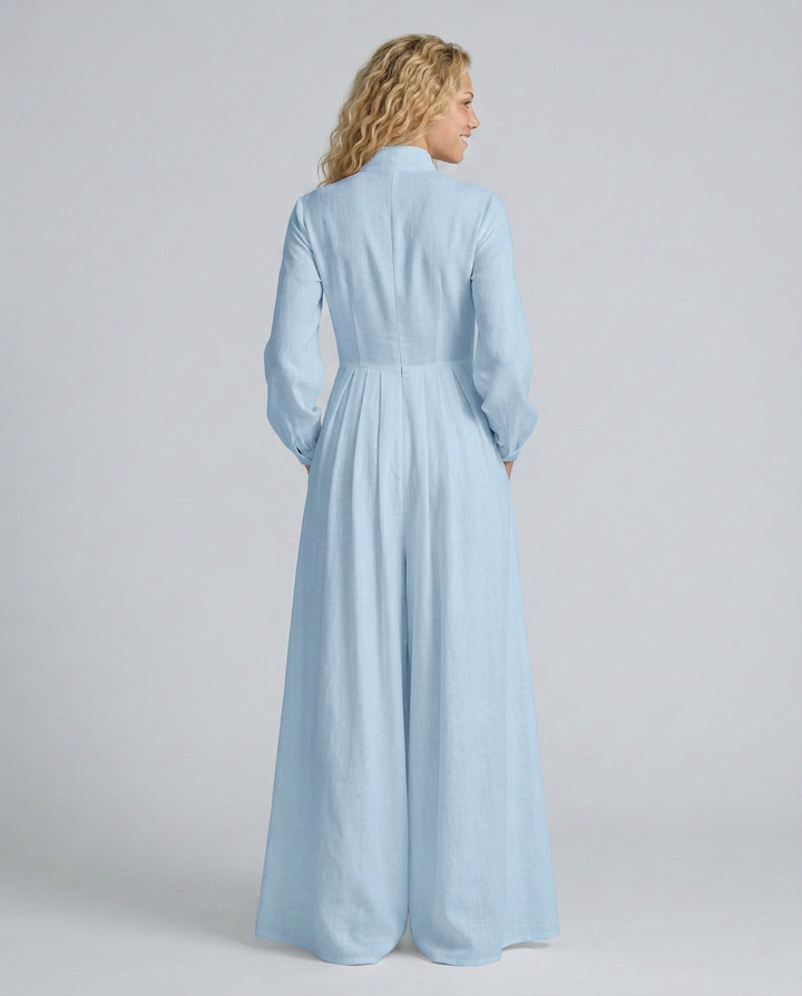 Shawn | Patchwork Maxi Dress with Stand Collar
