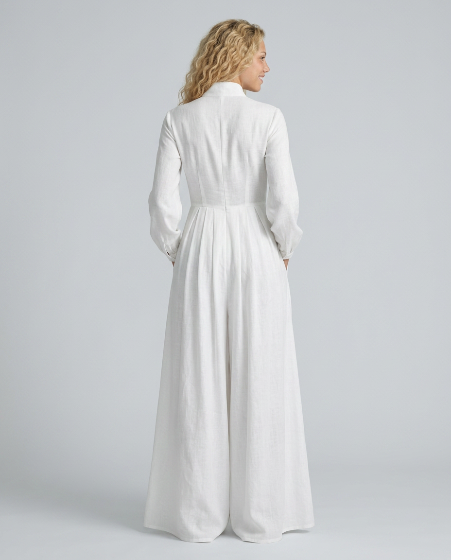 Shawn | Patchwork Maxi Dress with Stand Collar