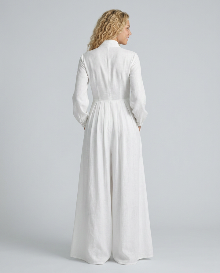 Shawn | Patchwork Maxi Dress with Stand Collar