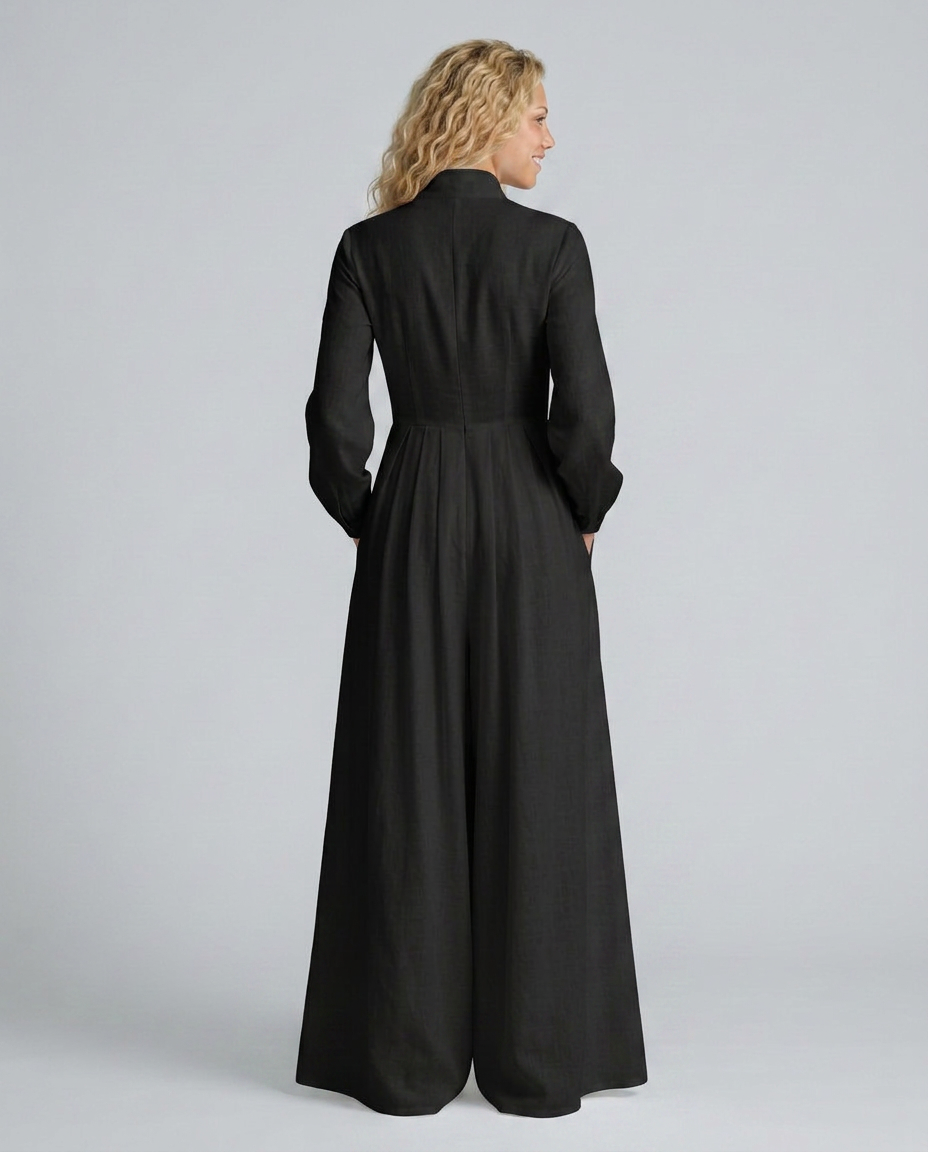 Shawn | Patchwork Maxi Dress with Stand Collar