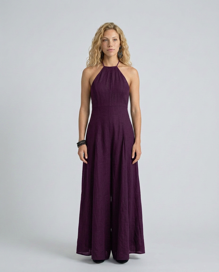 Molly | Halter Neck Maxi Dress with Flowing Skirt
