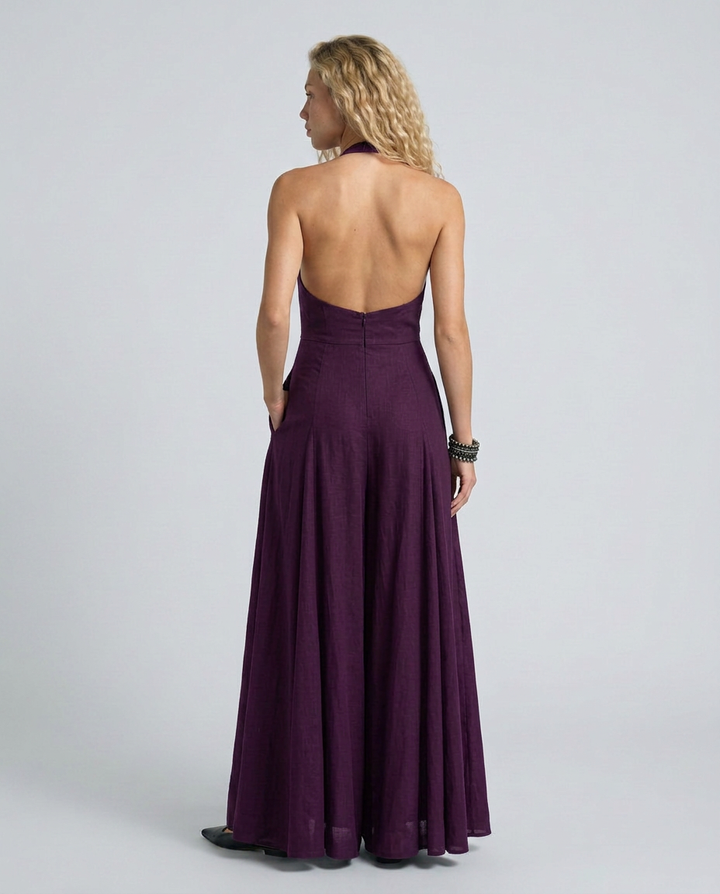Molly | Halter Neck Maxi Dress with Flowing Skirt