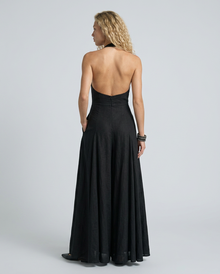 Molly | Halter Neck Maxi Dress with Flowing Skirt