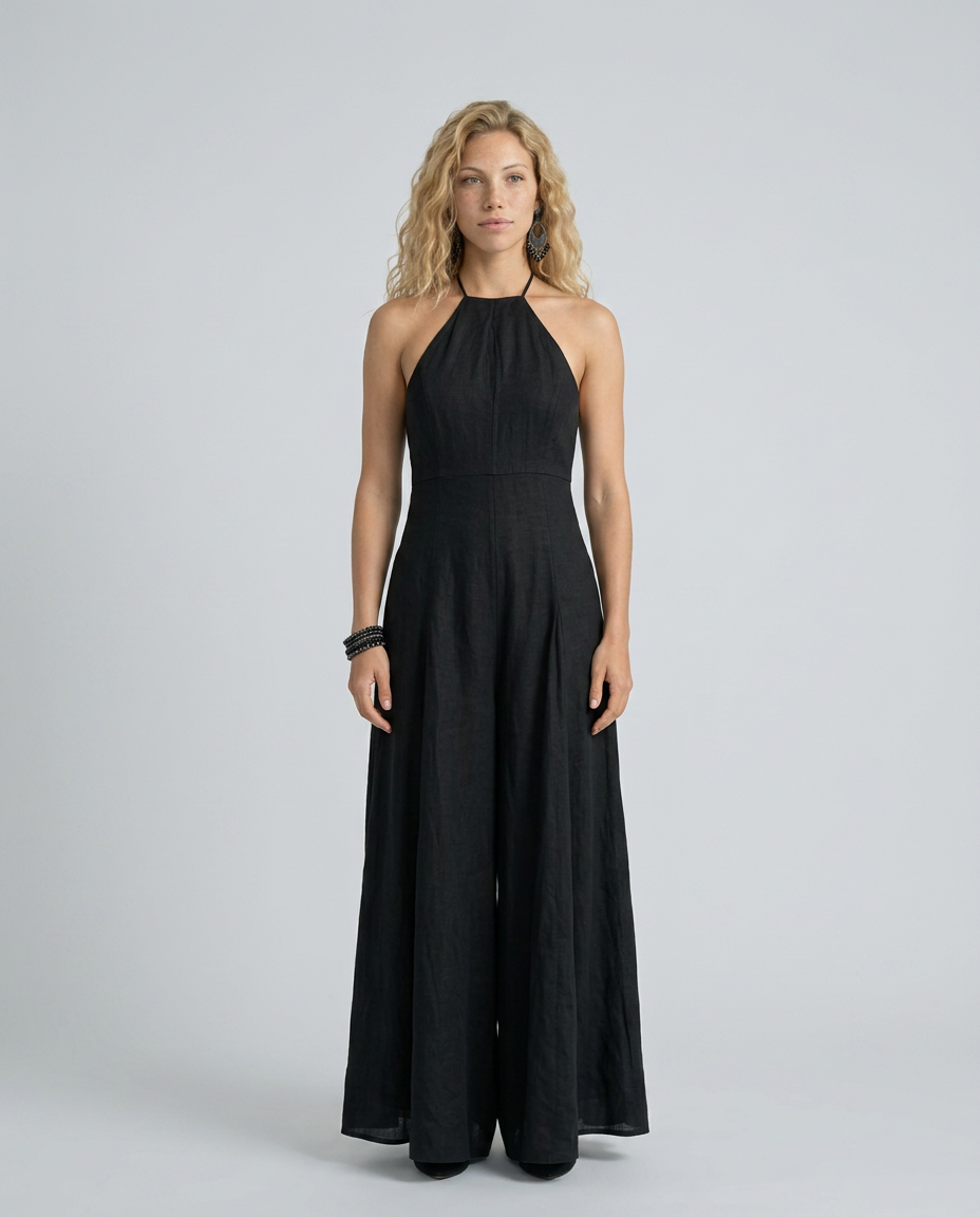 Molly | Halter Neck Maxi Dress with Flowing Skirt