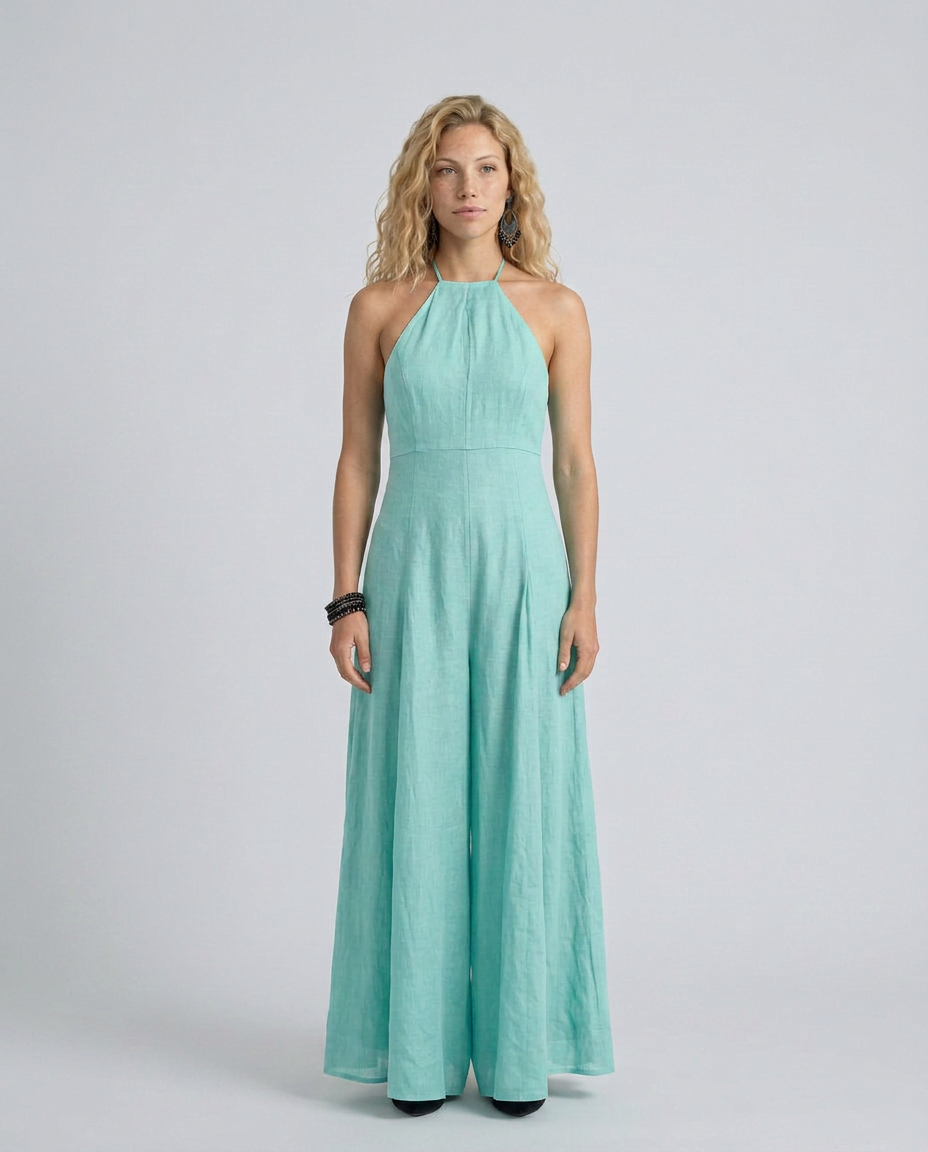 Molly | Halter Neck Maxi Dress with Flowing Skirt
