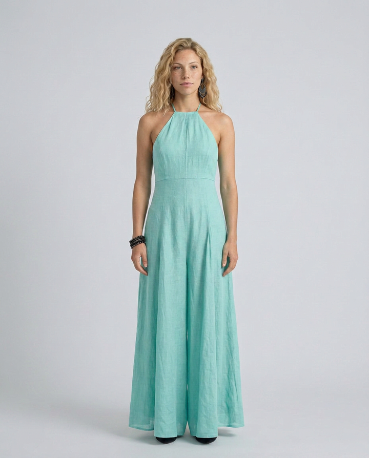 Molly | Halter Neck Maxi Dress with Flowing Skirt