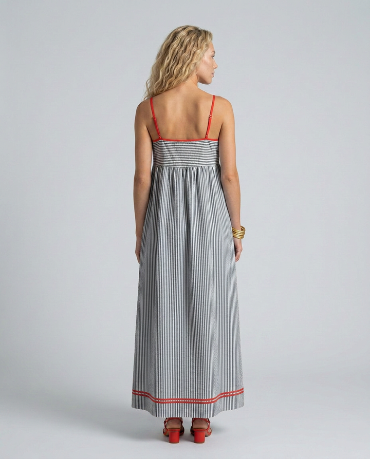Gayle | Striped Maxi Dress with Spaghetti Straps