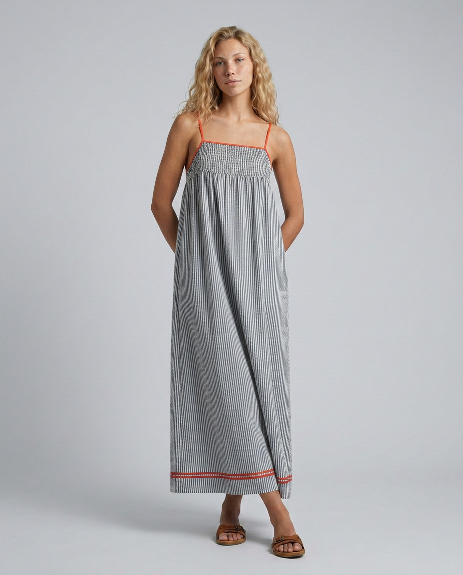 Gayle | Striped Maxi Dress with Spaghetti Straps