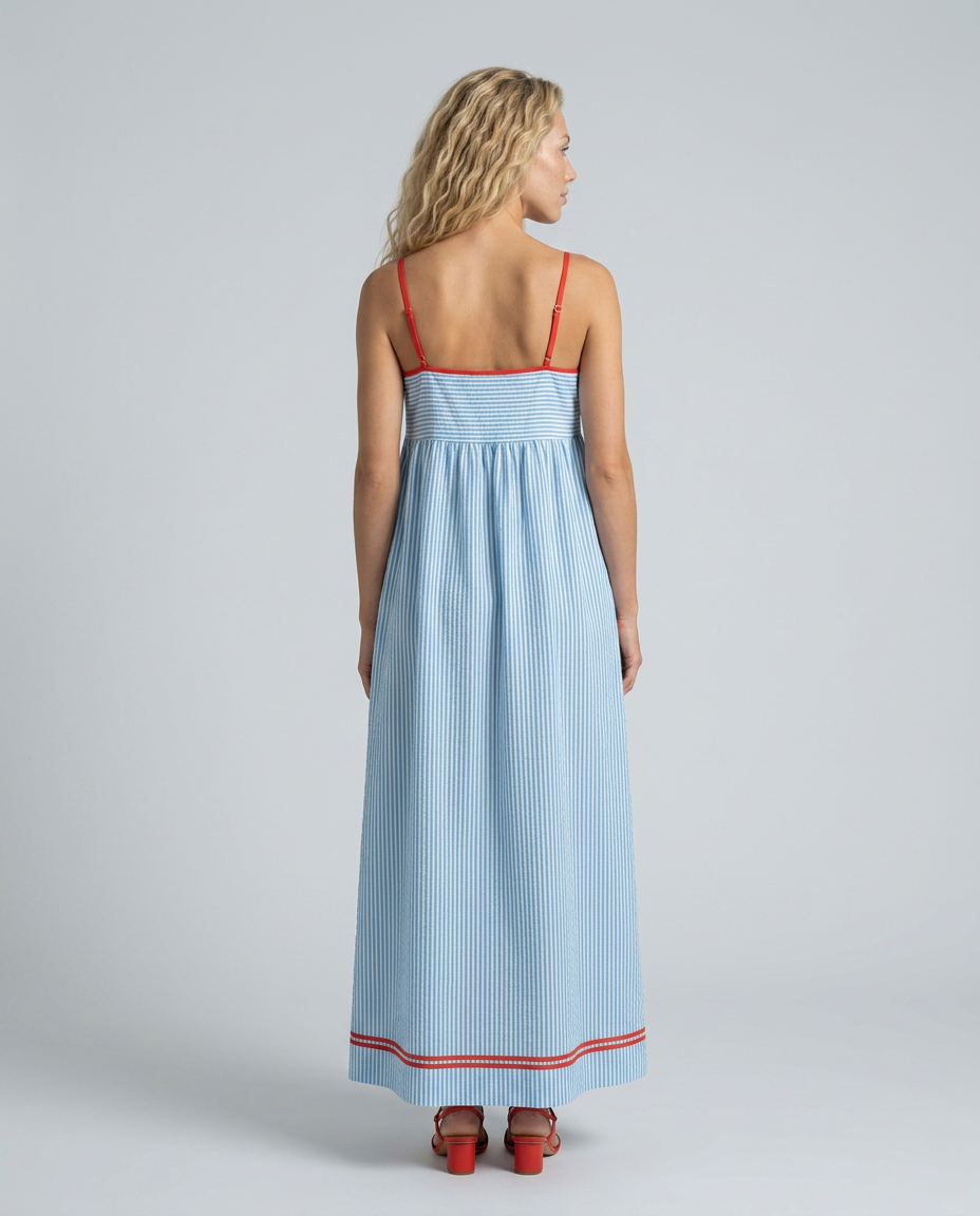 Gayle | Striped Maxi Dress with Spaghetti Straps
