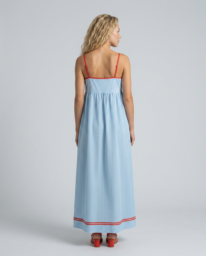Gayle | Striped Maxi Dress with Spaghetti Straps