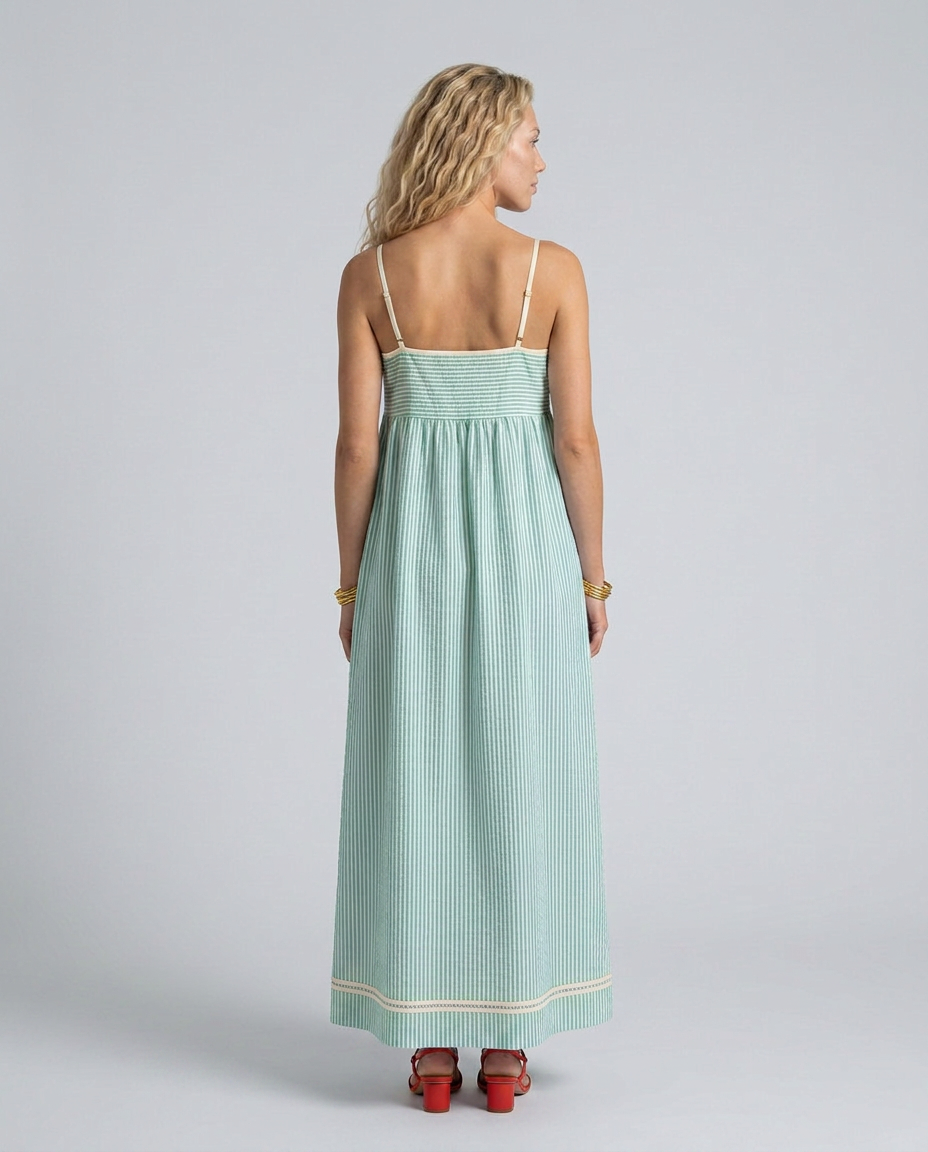 Gayle | Striped Maxi Dress with Spaghetti Straps