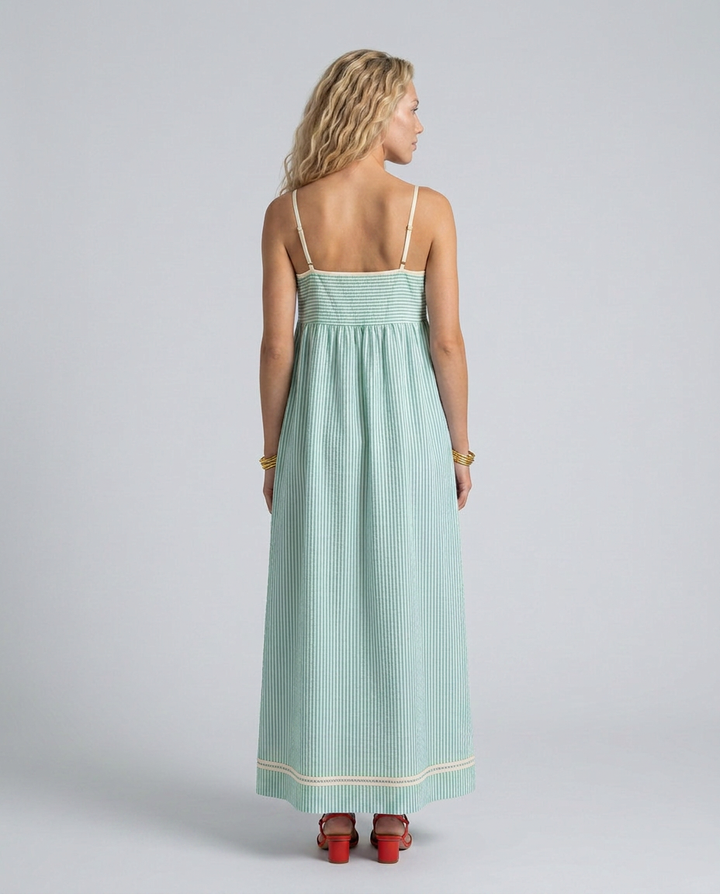 Gayle | Striped Maxi Dress with Spaghetti Straps