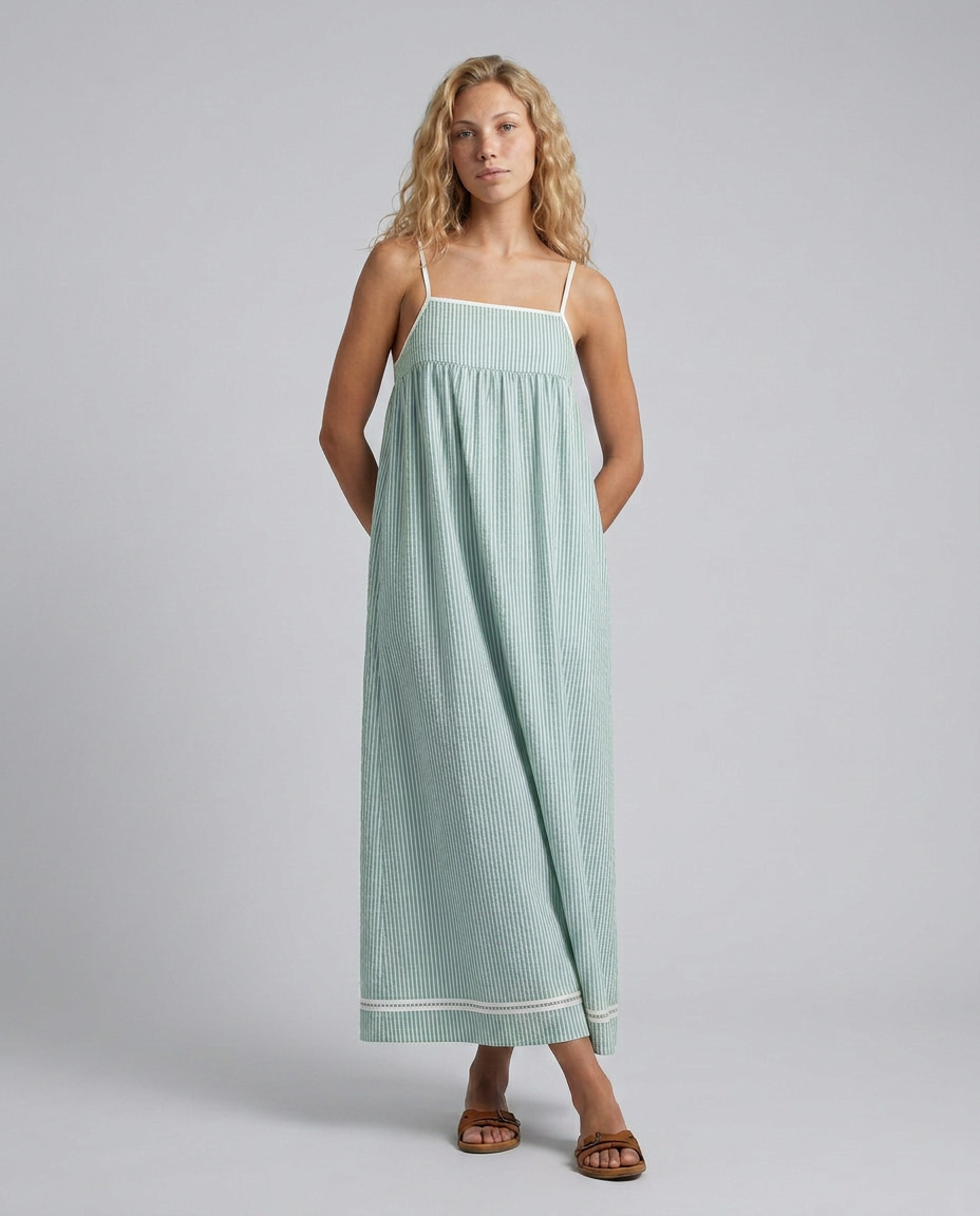 Gayle | Striped Maxi Dress with Spaghetti Straps