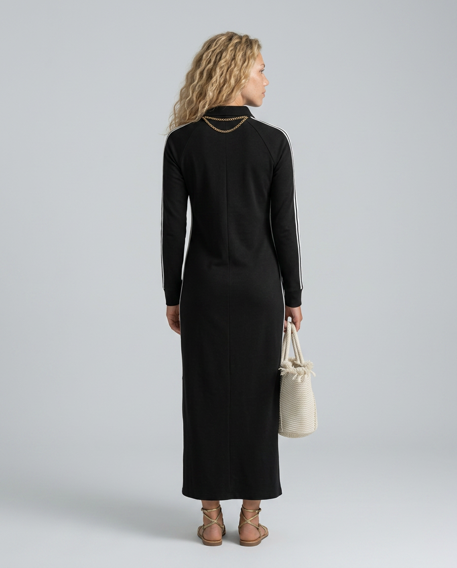 Sallie | Button-Down Maxi Dress with Contrast Trim