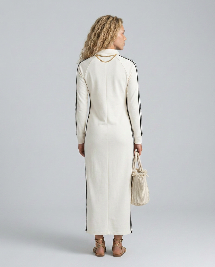 Sallie | Button-Down Maxi Dress with Contrast Trim