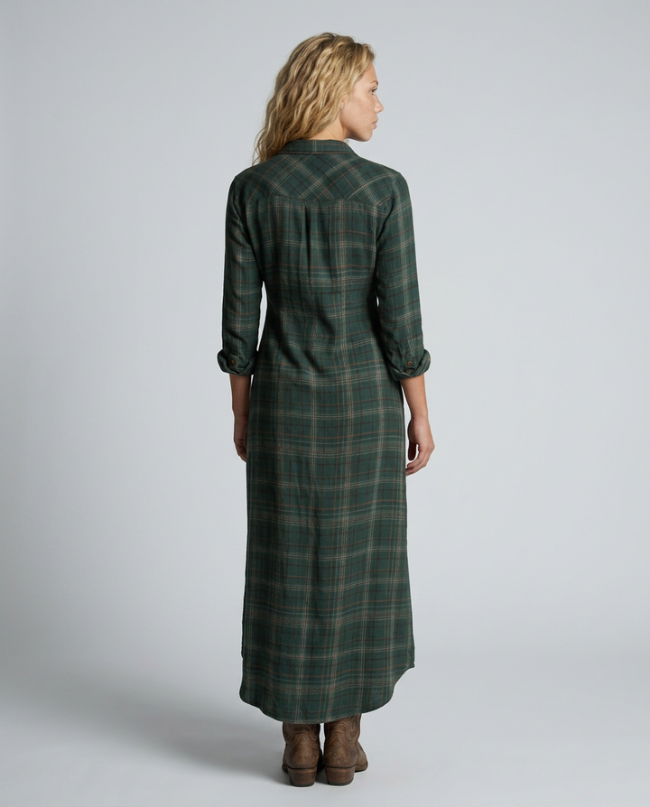 Marta | Plaid Shirt Maxi Dress with Button Front