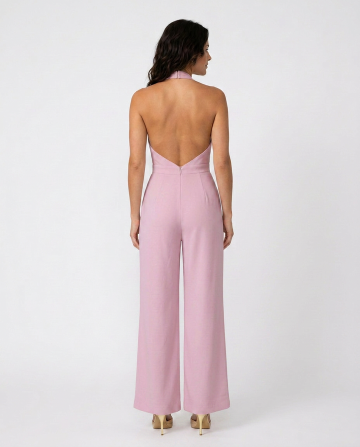 Rebekah | Wide-Leg Jumpsuit with Deep V-Neck
