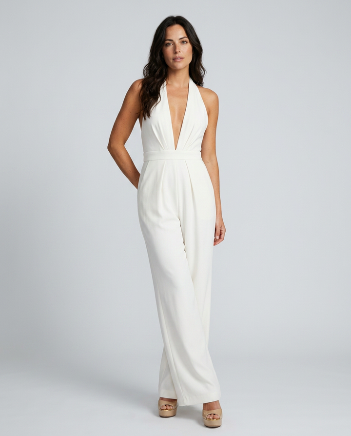 Rebekah | Wide-Leg Jumpsuit with Deep V-Neck