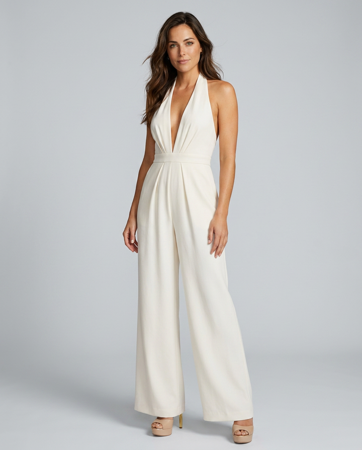 Rebekah | Wide-Leg Jumpsuit with Deep V-Neck