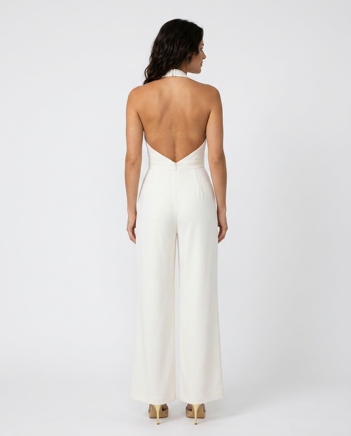 Rebekah | Wide-Leg Jumpsuit with Deep V-Neck