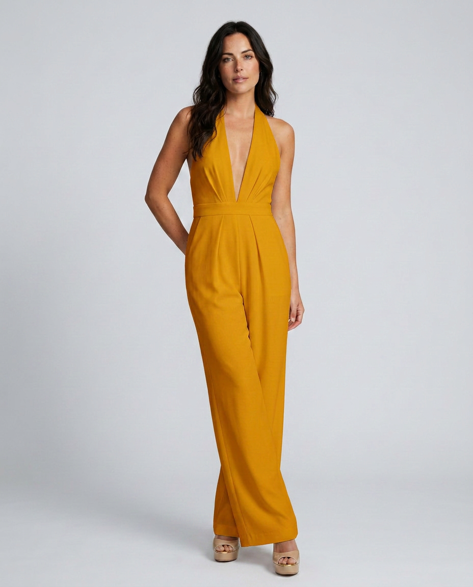 Rebekah | Wide-Leg Jumpsuit with Deep V-Neck