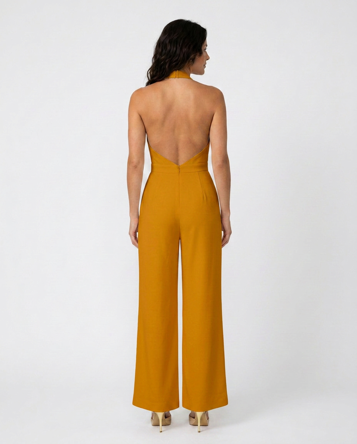 Rebekah | Wide-Leg Jumpsuit with Deep V-Neck