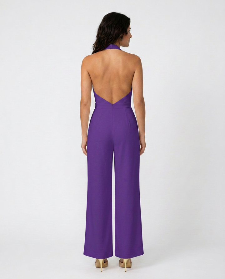 Rebekah | Wide-Leg Jumpsuit with Deep V-Neck