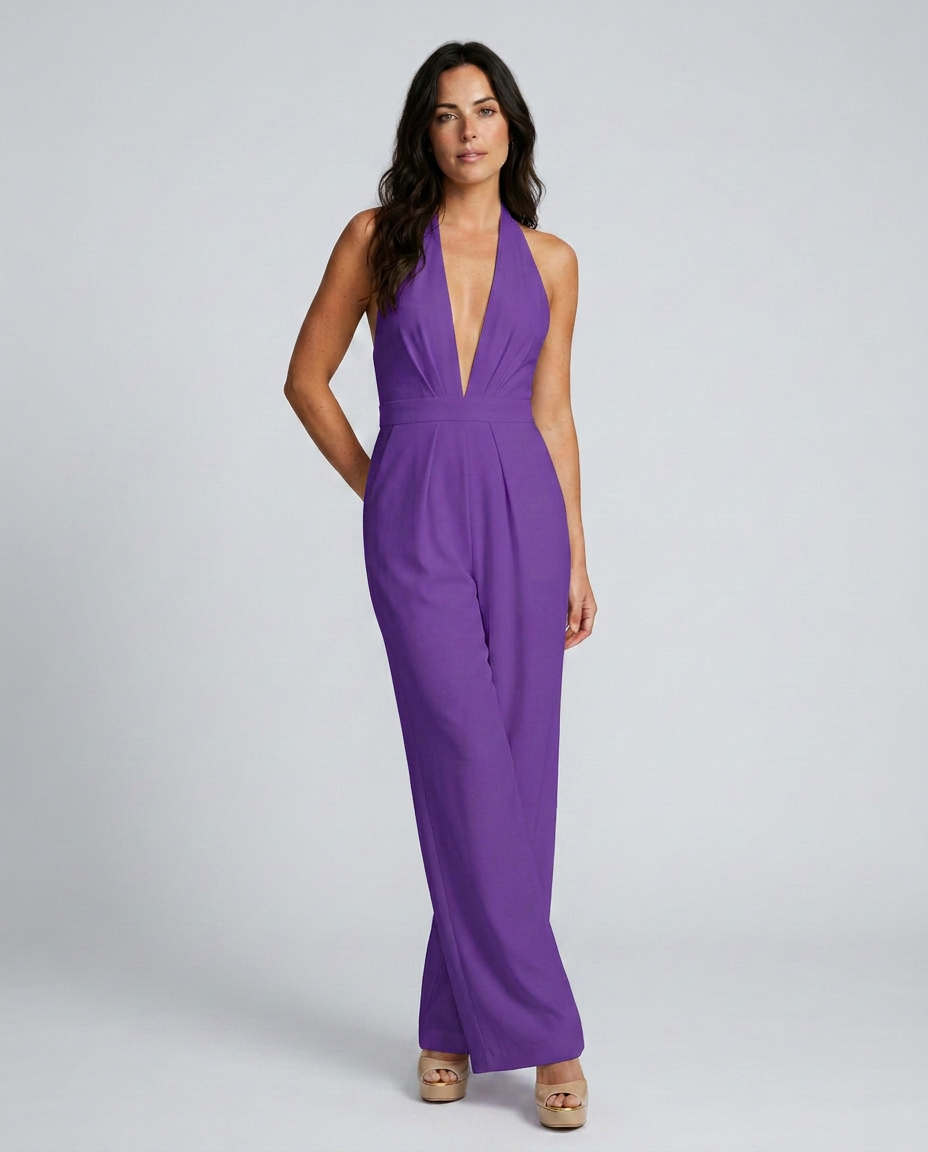 Rebekah | Wide-Leg Jumpsuit with Deep V-Neck