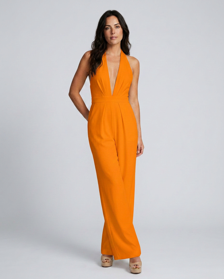 Rebekah | Wide-Leg Jumpsuit with Deep V-Neck