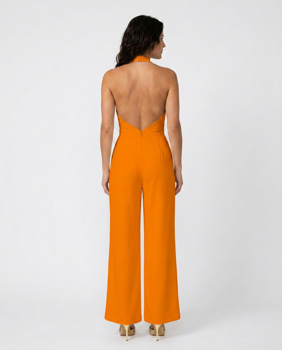 Rebekah | Wide-Leg Jumpsuit with Deep V-Neck