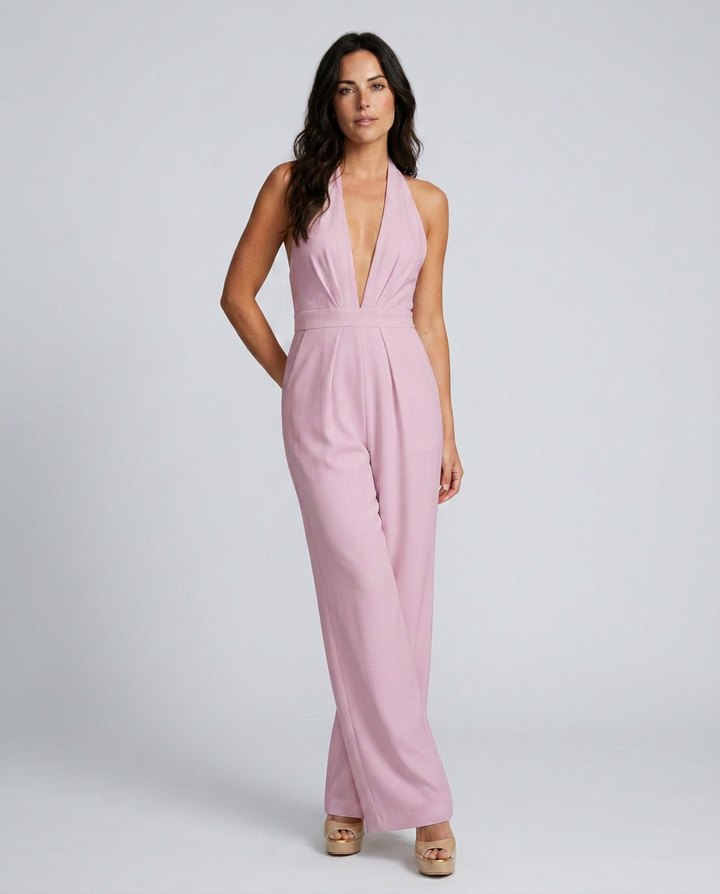 Rebekah | Wide-Leg Jumpsuit with Deep V-Neck