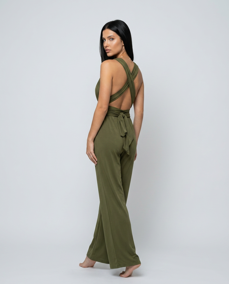 Lesley | Wide-Leg Jumpsuit with Cross-Back Detail