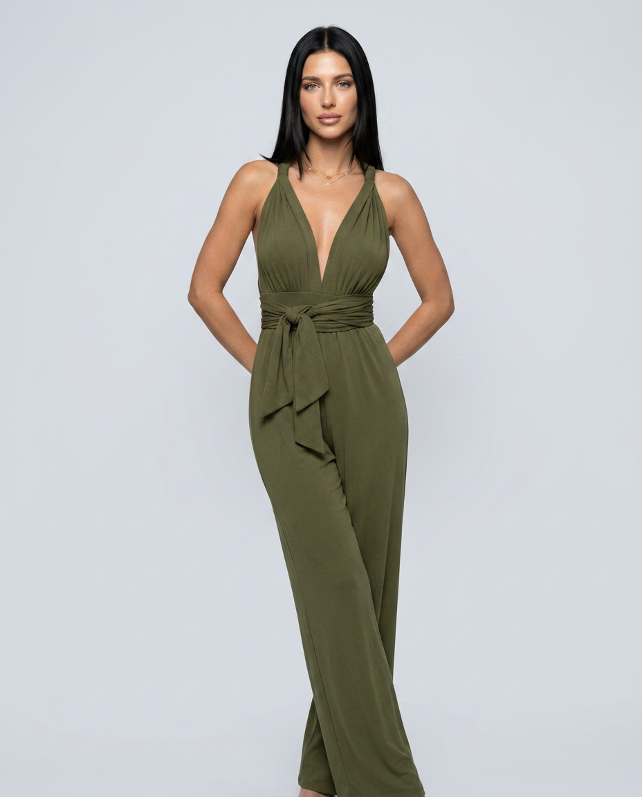 Lesley | Wide-Leg Jumpsuit with Cross-Back Detail