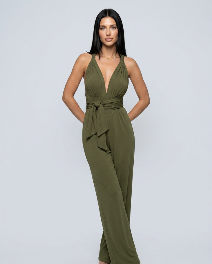 Lesley | Wide-Leg Jumpsuit with Cross-Back Detail