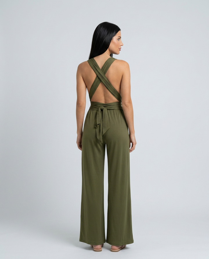 Lesley | Wide-Leg Jumpsuit with Cross-Back Detail