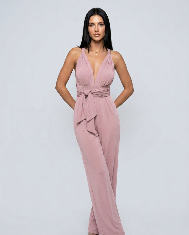 Lesley | Wide-Leg Jumpsuit with Cross-Back Detail
