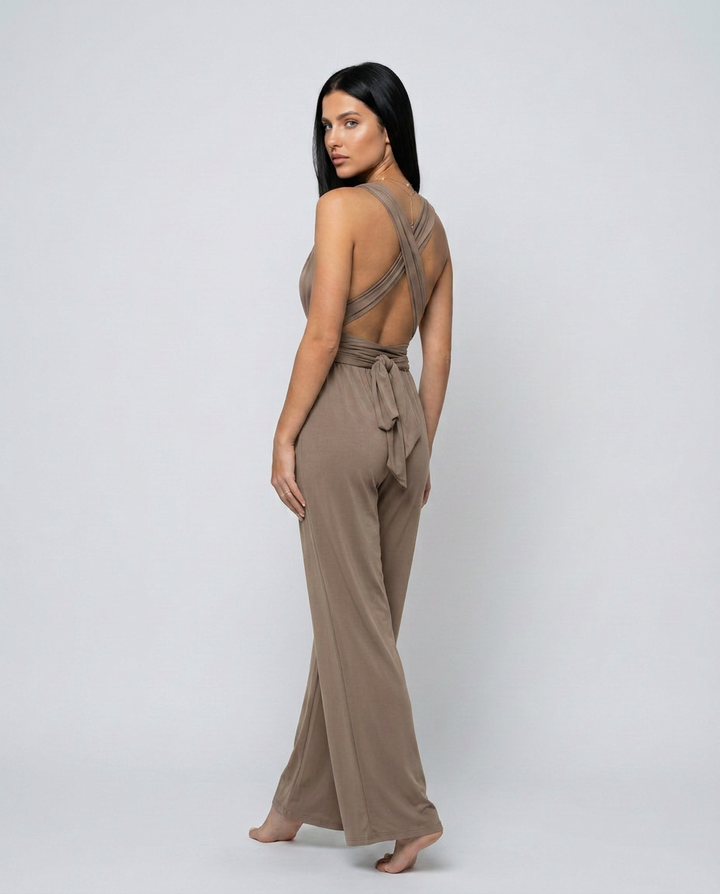 Lesley | Wide-Leg Jumpsuit with Cross-Back Detail