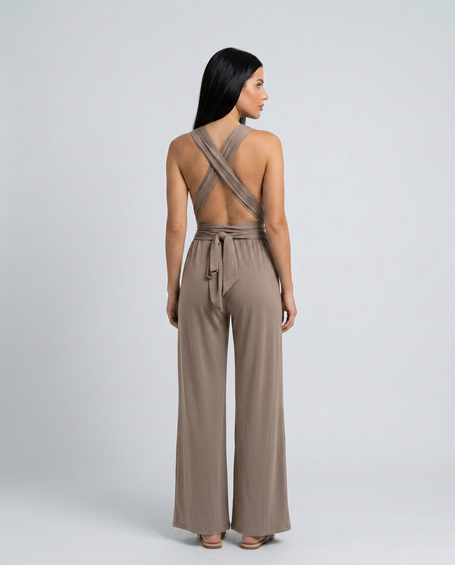 Lesley | Wide-Leg Jumpsuit with Cross-Back Detail
