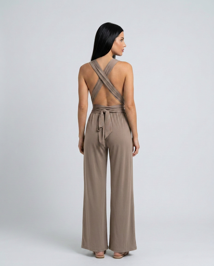 Lesley | Wide-Leg Jumpsuit with Cross-Back Detail